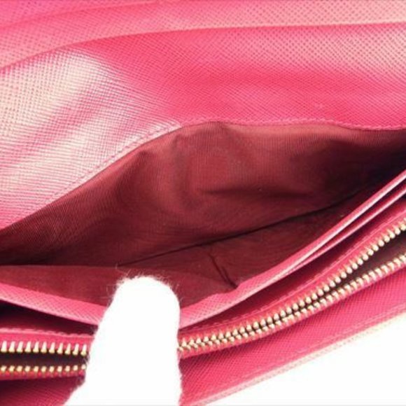 Prada Wallet Purse Long Wallet Pink leather Woman Authentic Used S952 - Picture 6 of 8